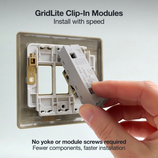 BG Grid Lite Antique Brass 20A Em/Light Test Modul